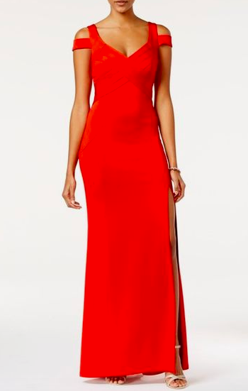 Brittany Cartwright's Red Cold Shoulder Gown