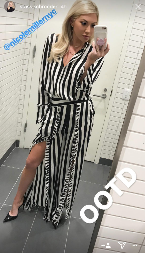 Stassi Schroeder's Black and White Striped Outfit 