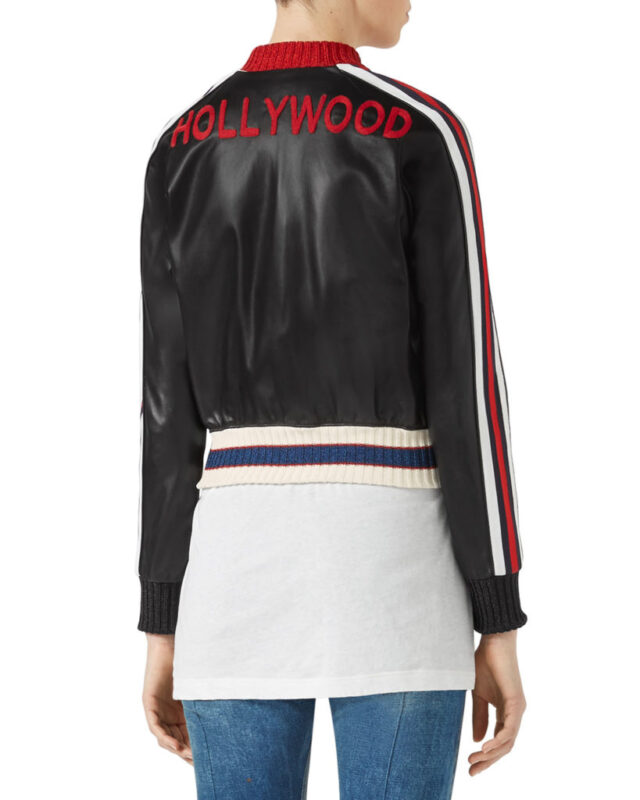 Kyle Richards' Black Hollywood Bomber Jacket | Big Blonde Hair