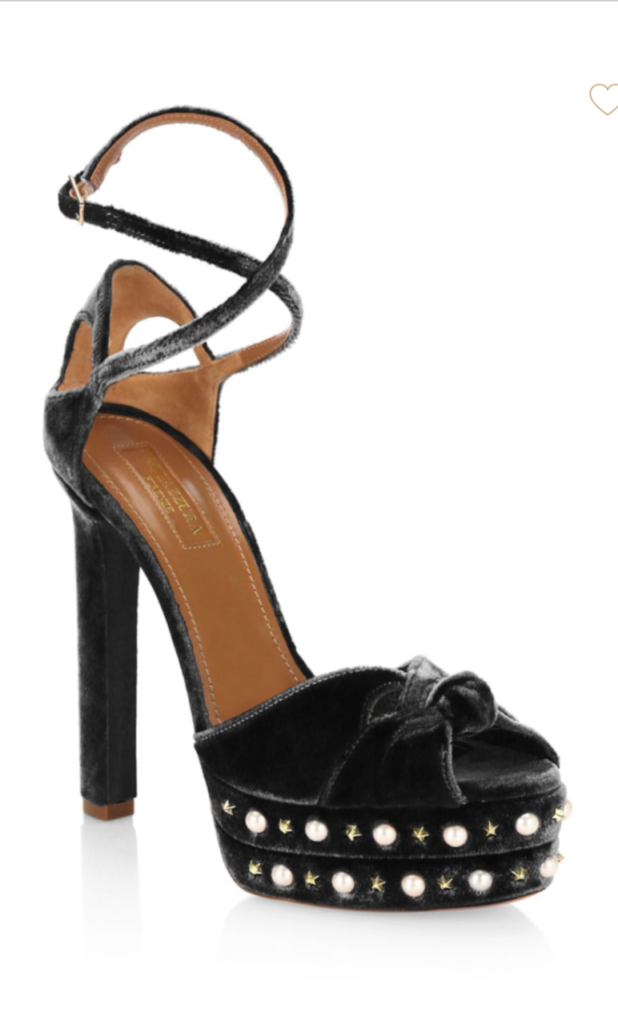 Kandi Burruss' Platform Pearl Studded Sandals