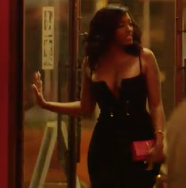 Porsha Williams' Black Lace Up Corset Dress on her Date