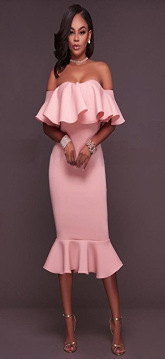 Porsha Williams' Pink Flutter Mermaid Floral Dress