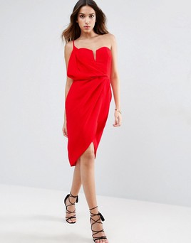 Stassi Schroeder's Red Asymmetrical Interview Dress