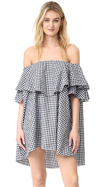 Stassi Schroeder's Black and White Gingham Checked Dress