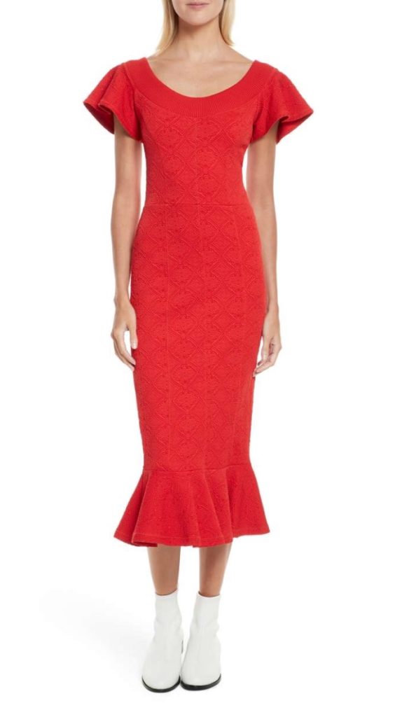 Jenna Bush Hager's Red Flutter Sleeve Dress