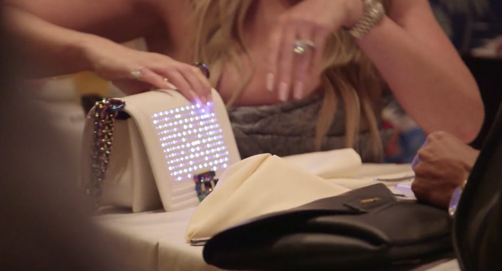 Kim Zolciak Biermann's White Light Up Bag 