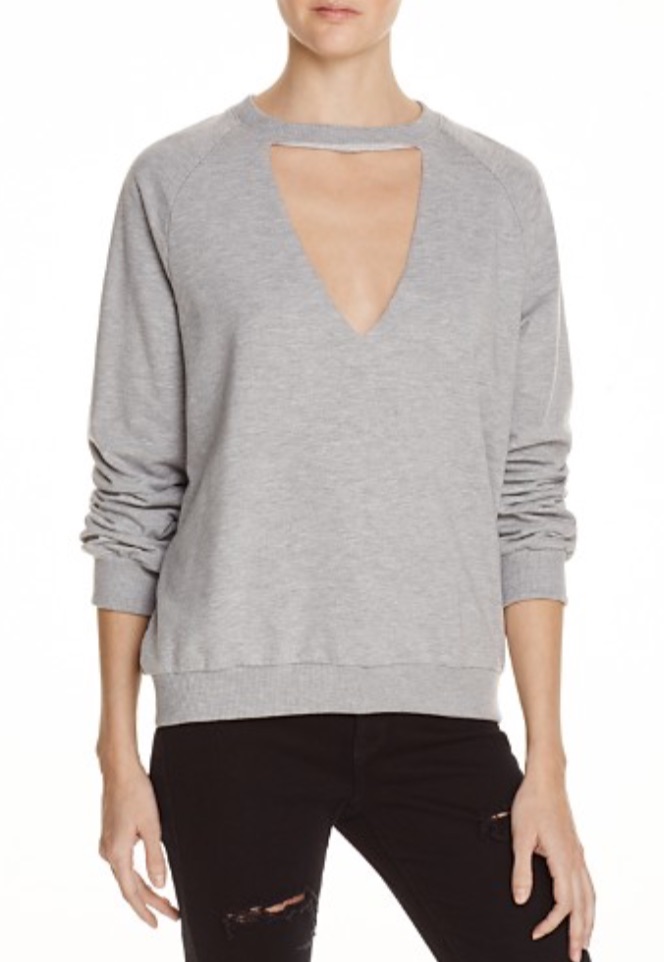 Sheree Whitfield's Grey Cutout Sweatshirt