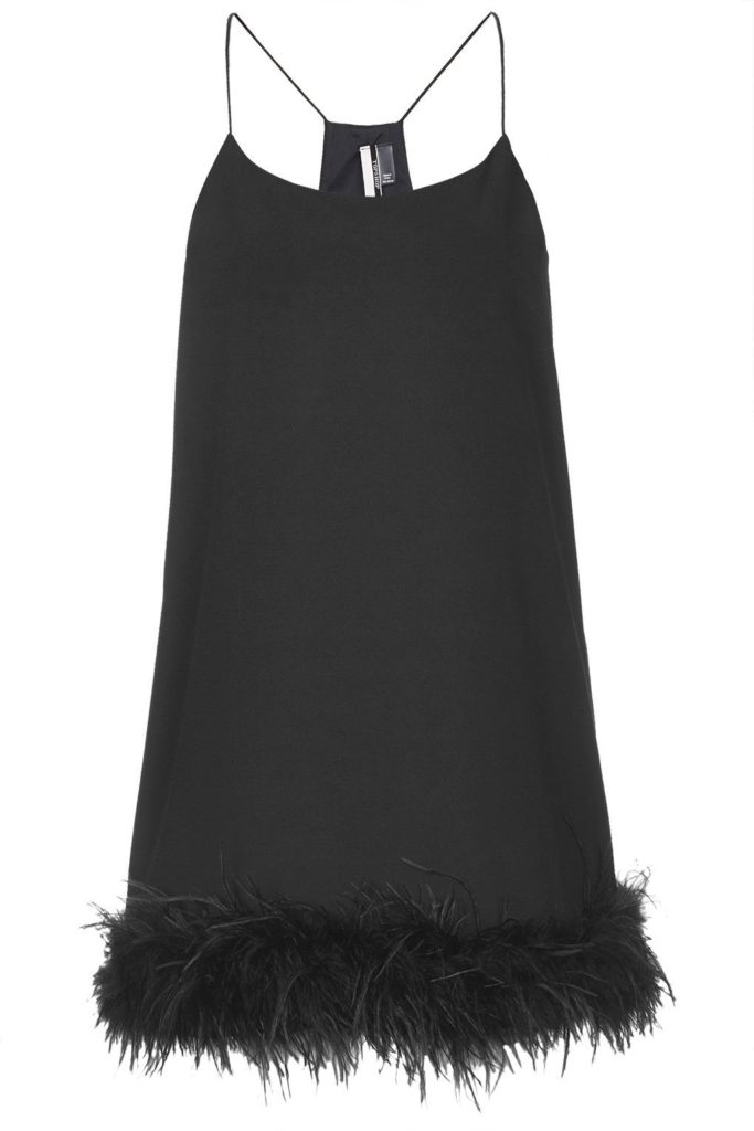 Stassi Schroeder's Black Feather Hem Dress