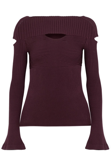 Tracy Tutor Maltas Purple Cutout Sweater