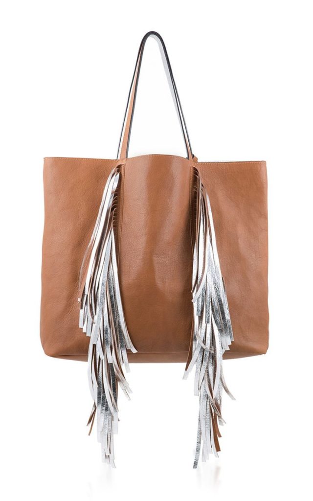 Alexis Rose's Brown Metallic Fringe Bag on Schitt's Creek