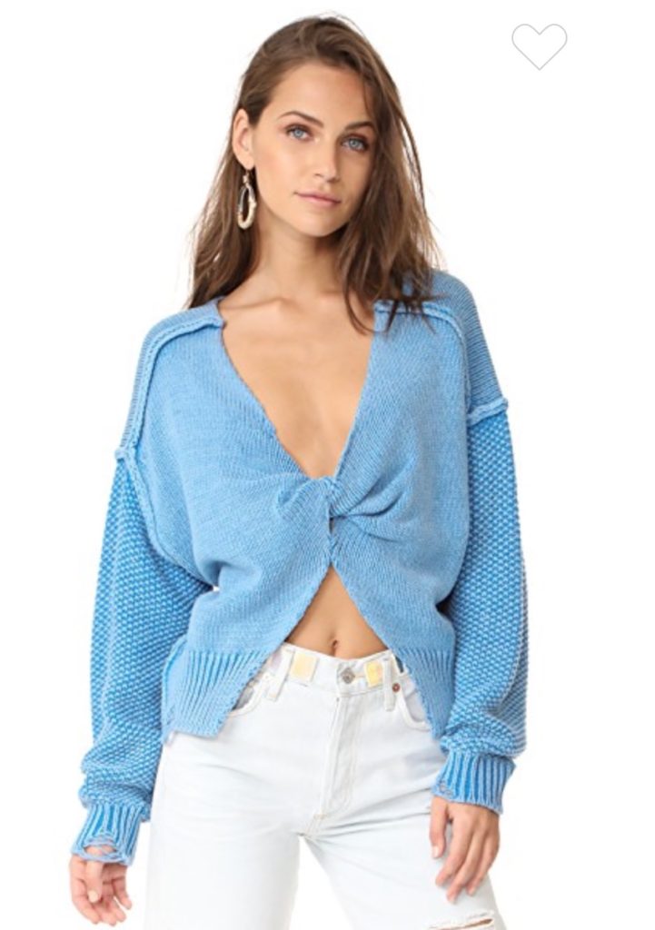 Amanda Batula's Blue Front Twist Sweater