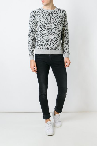 Schitt's Creek Fashion: David's Grey Leopard Sweater