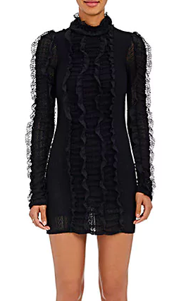 Erika Giradi's Black Lace Ruffle Dress