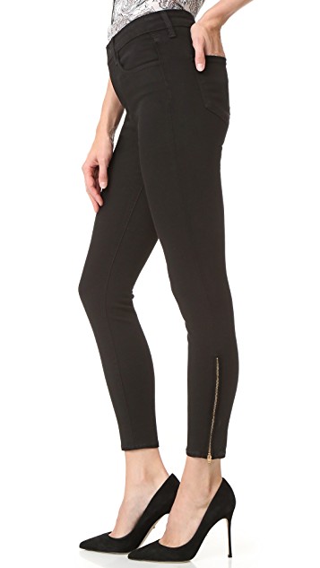 Erika Girardi's Black Cropped Ankle Zip Jeans