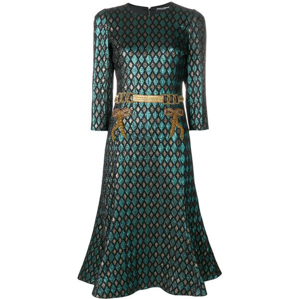 Grace Adler's Green Sequin Dress with Bow Detail