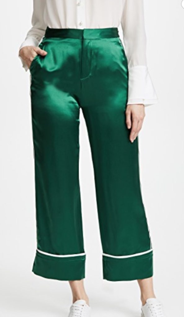 Kelly Ripa's Green Satin Crop Pants