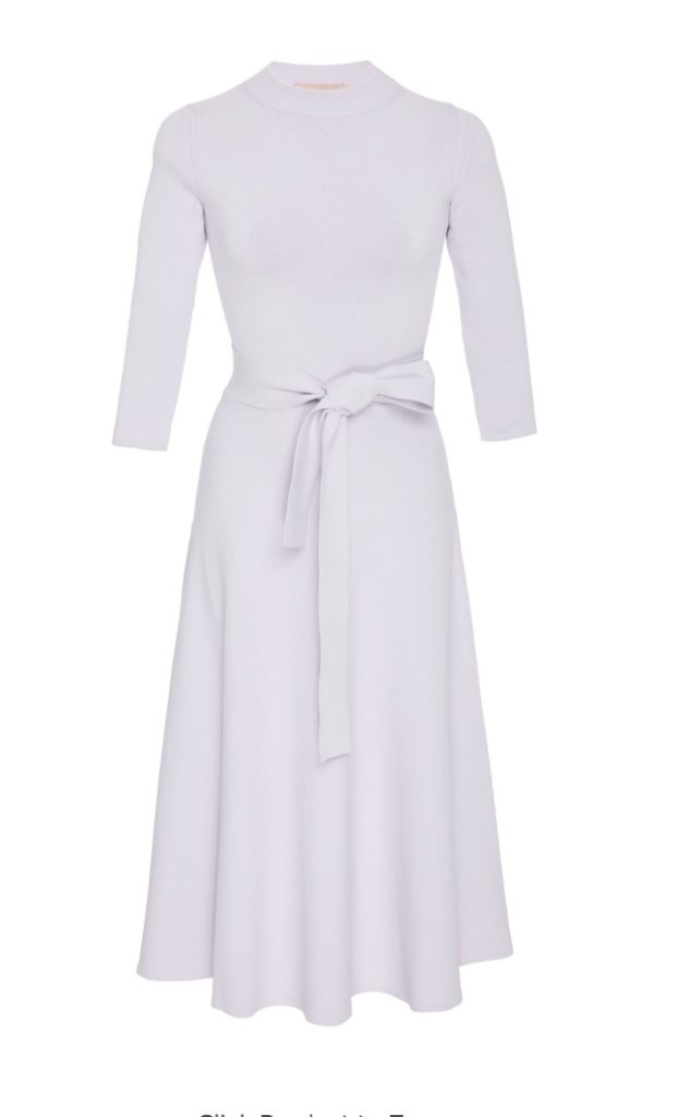 Kelly Ripa's Lavender Long Sleeve Front Tie A Line Dress