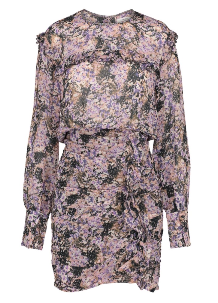 Kelly Ripa's Long Sleeve Floral Print Rouched Dress