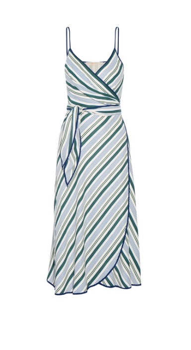 Kelly Ripa's Striped Wrap Dress in the Bahamas