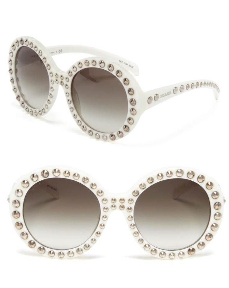 Marlo Hampton's White Studded Round Sunglasses