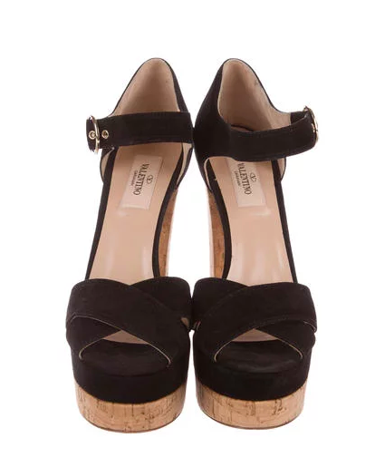 Dorit Kemsleys Black Cork Platform Sandals