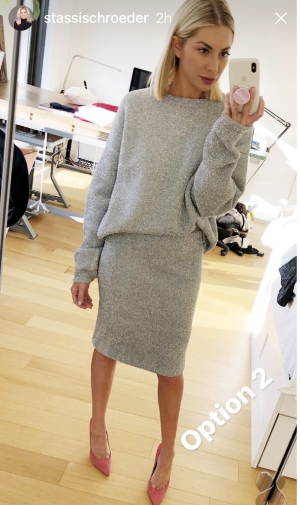 Stassi Schroeder's Grey Top and Skirt