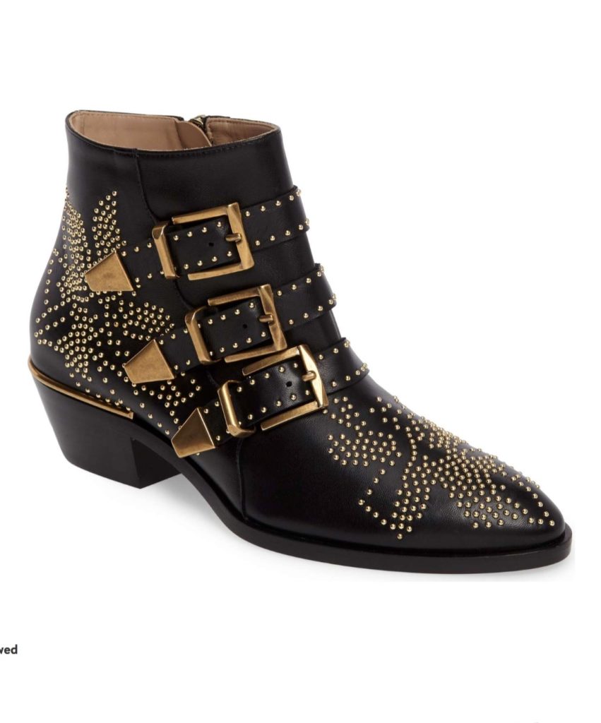Danielle Olivera's Gold Studded Booties