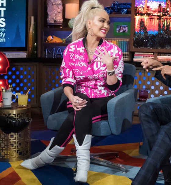 Erika Girardi's White Boots and Pink Top on WWHL