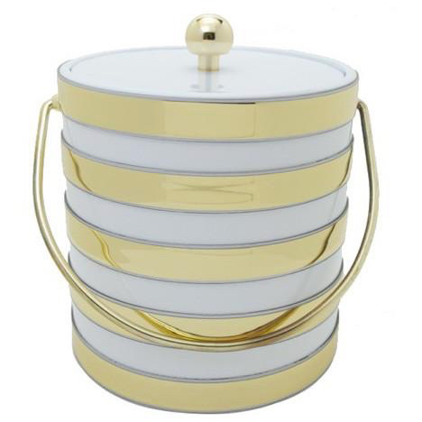 Stassi Schroeder's Gold and White Striped Ice Bucket