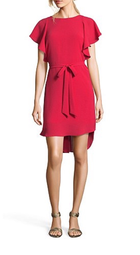 Kathie Lee Gifford's Red Flutter Sleeve Dress
