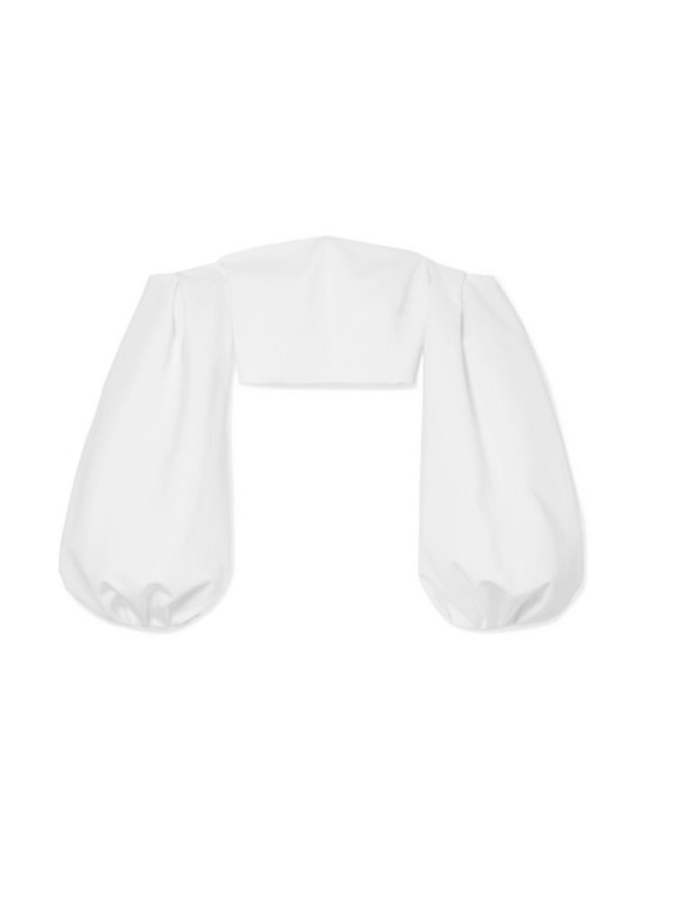 Kim Zolciak Biermann's White Puff Sleeve Crop Top on WWHL