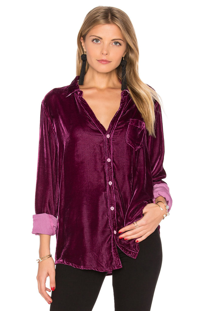 Kyle Richards’ Purple Velvet Shirt