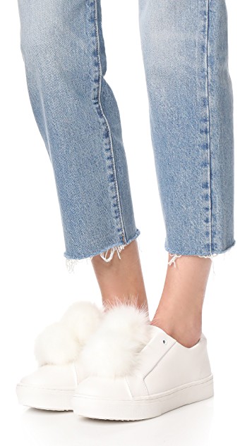Lisa Vanderpump's White Pom Pom Sneakers