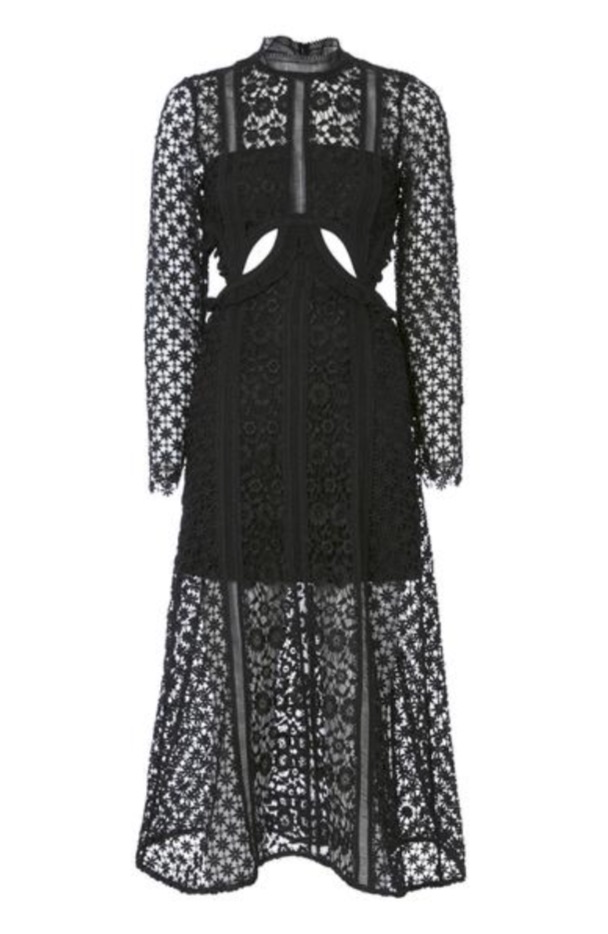 Sheree Whitfield's Lace Cutout Dress