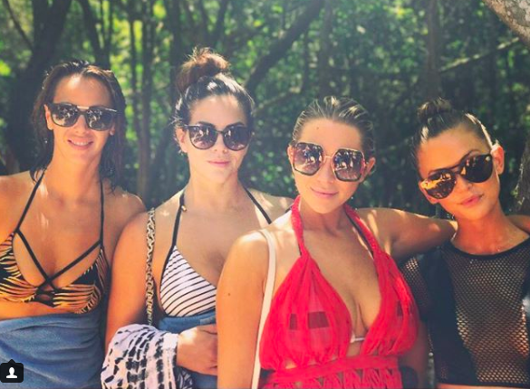 Stassi Schroeder's Red and Green Sunglasses in Mexico