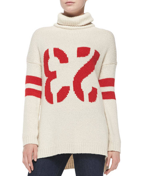 Carole Radziwill's White and Red 23 Sweater