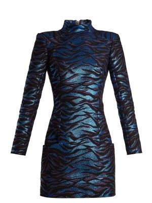 Erika Girardi's Metallic Blue Zebra Dress