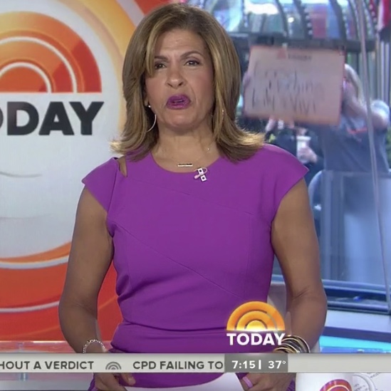 Hoda Kotb's Purple Cutout Sheath Dress