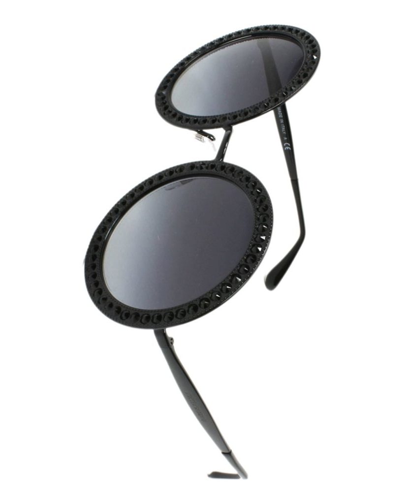 Kyle Richards' Black Studded Round Sunglasses