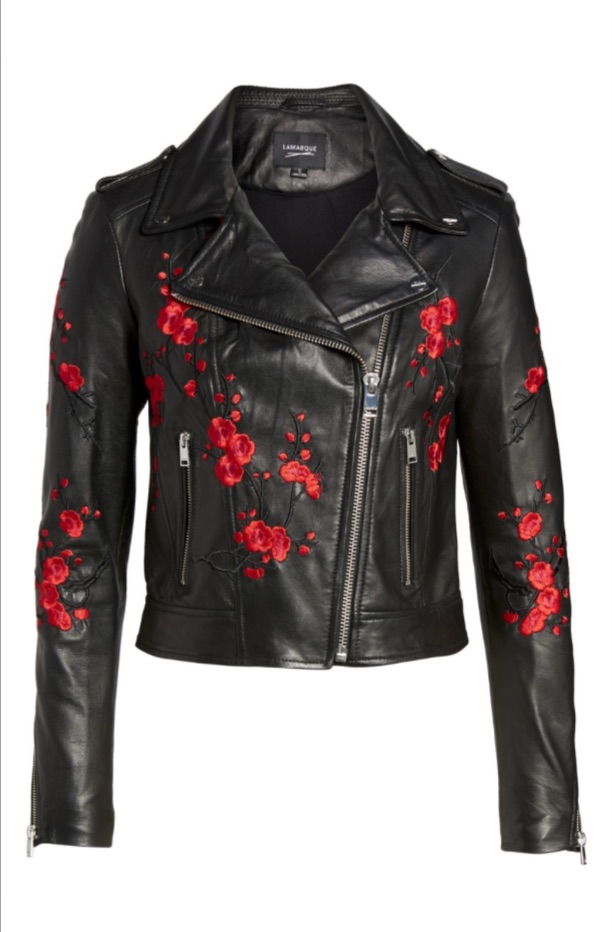 Becca Kufrin's Floral Leather Jacket