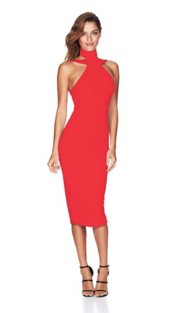 Candiace Dillard's Red Cutout Interview Dress