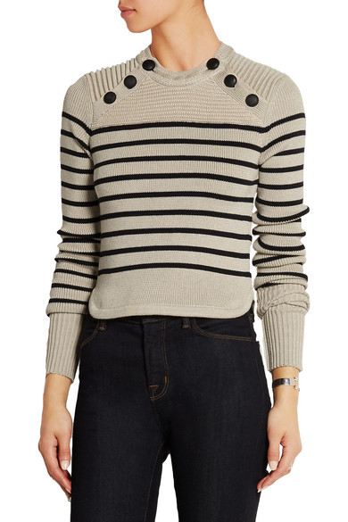 Bethenny Frankel's Striped Button Sweater