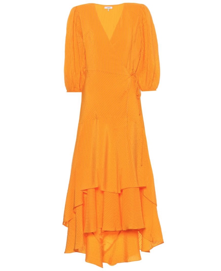 Kelly Ripa's Orange Puff Sleeve Wrap Dress