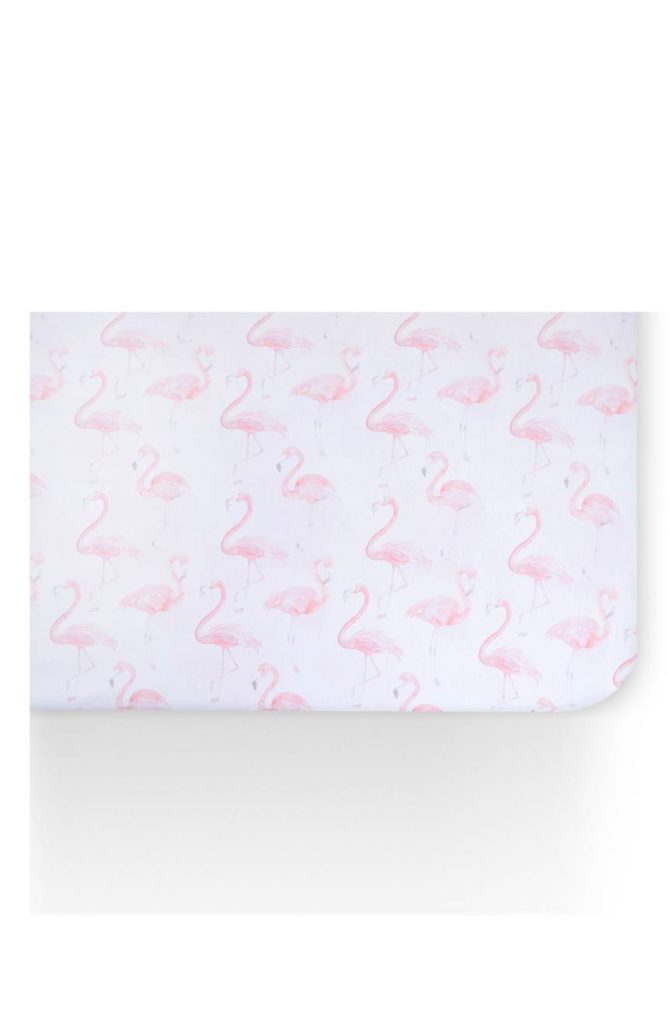Khloe Kardashian’s Pink Flamingo Crib Sheet in True Kardashian's Nursery