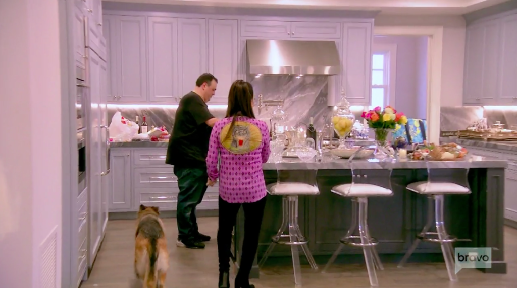 Kyle Richards’ Clear Counter Height Kitchen Stools in Her New House