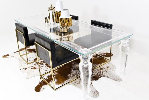 Kyle Richards’ Glass and Lucite Dining Table on Her Instagram