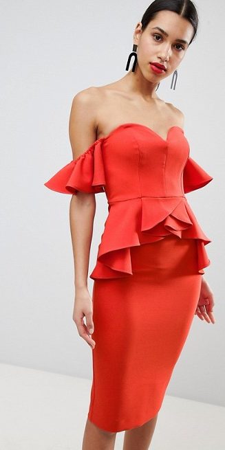 Brittany Cartwright's Red Ruffle Peplum Dress