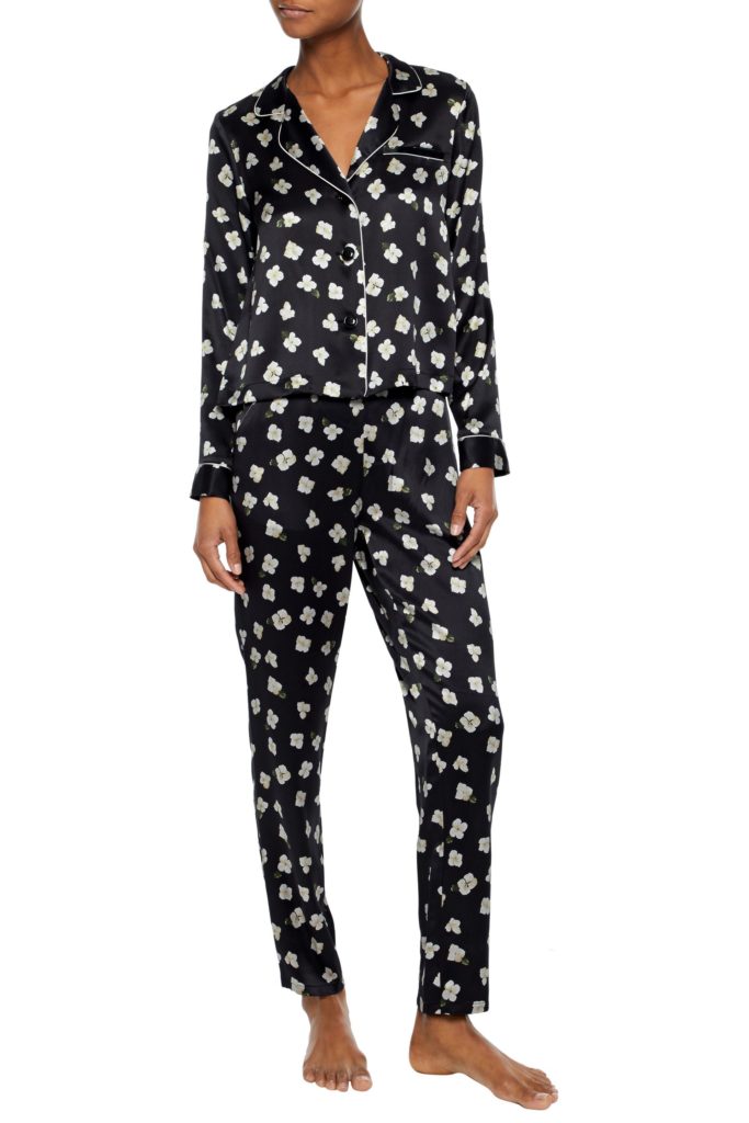 Carole Radziwill’s Black Floral Pajamas