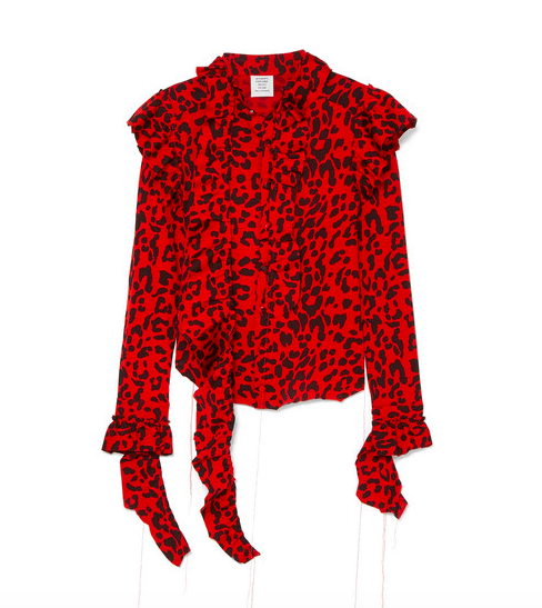 Dorit Kemsley's Red Leopard Ruffle Top