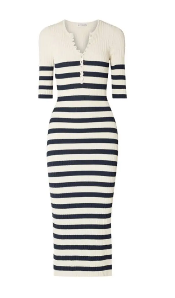 Kelly Ripa's White and Blue Striped Dress